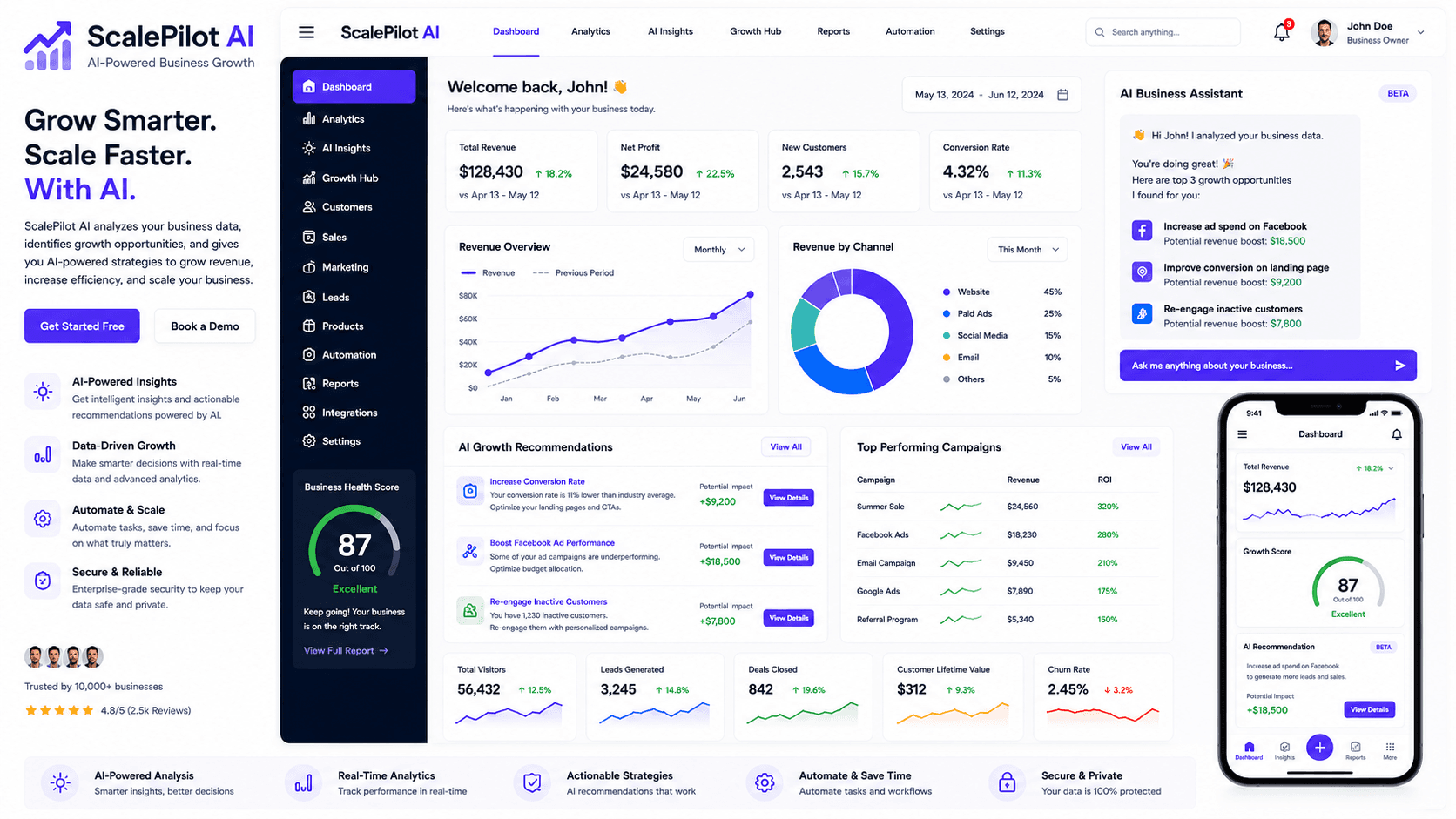 ScalePilot AI business growth platform preview