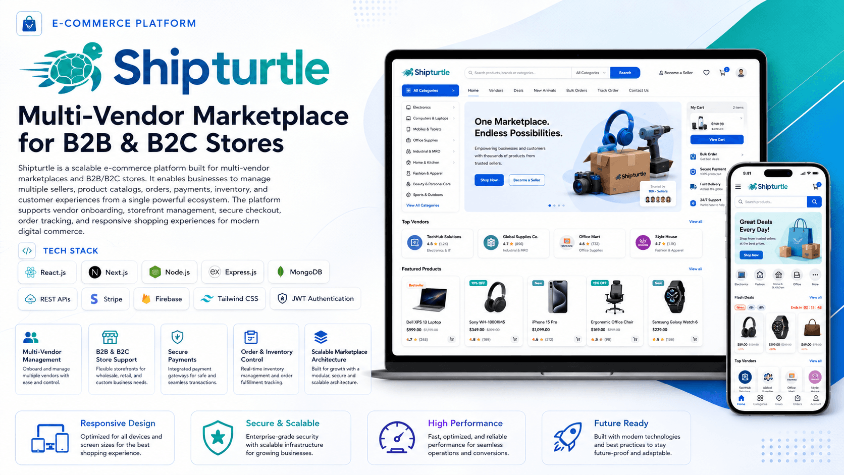Shipturtle multi-vendor marketplace preview